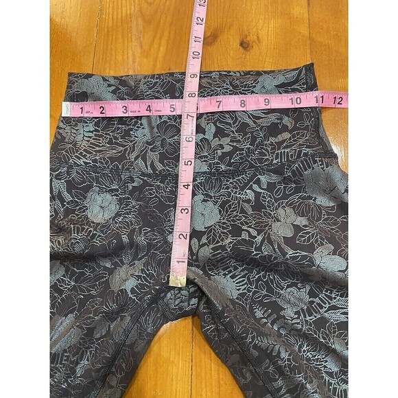 Lululemon Womens Wunder Train Floral Ankle Legging Activewear Pants Black 4 - Picture 6 of 8